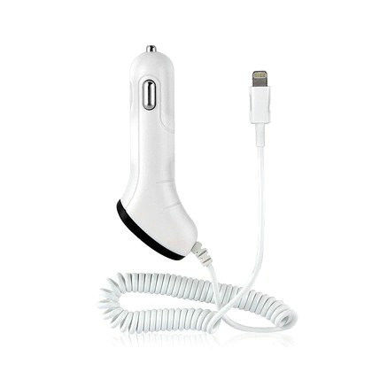 Adattatore del caricatore dell'automobile del Usb di Iphone bianco del PC + dell'ABS, adattatore portatile dell'automobile del Usb di Smartphone